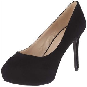 Nine West JULIETTE Black Suede Platform Pumps 5.5